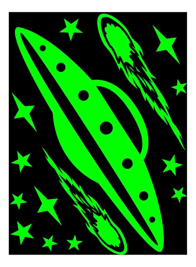 Dekorativ klistermärke för barnrum Starry Sky UFO