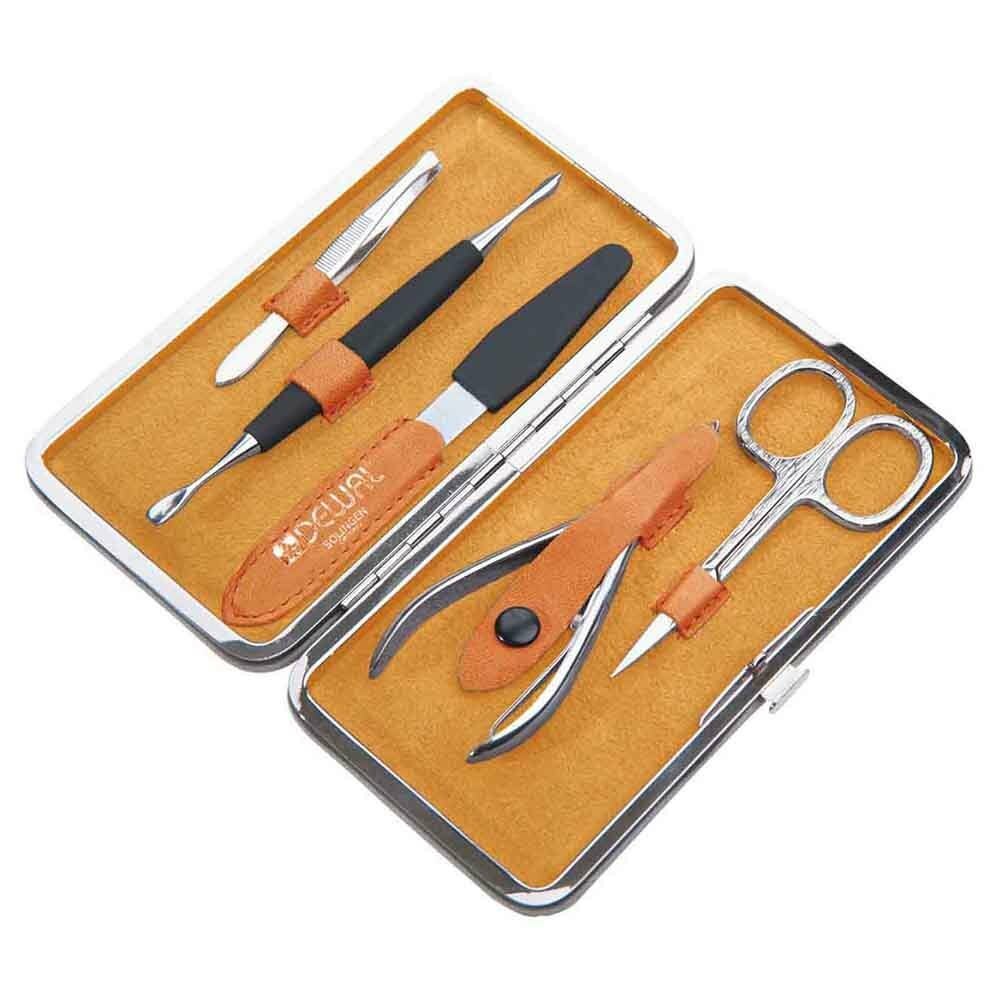 Dewal Manicure Set 5-Piece Yellow / Orange Leather Case 505YO