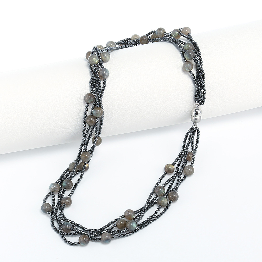 Beads My-bijou hematite / moonstone 5 strands 50 cm