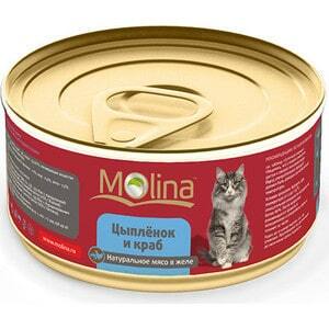 Konserwy Molina Naturalne mięso w galarecie kurczak i krab dla kotów 80g (0887)
