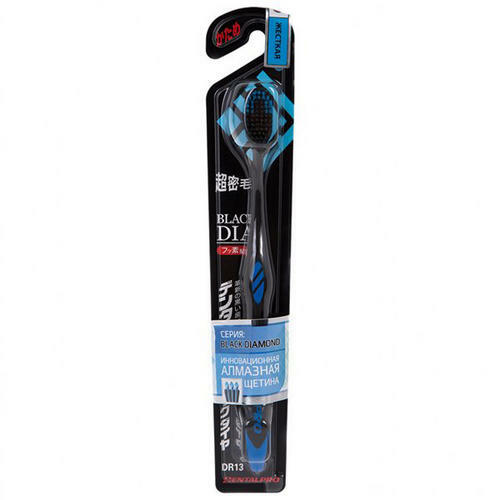 Single-level toothbrush with ultra-thin diamond bristles, hard Black Diamond 1 pc. (Dentalpro, Dentalpro brushes)