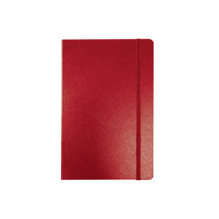 Business-Notebook BRAUBERG A7 + 64L, 95 * 145mm, Select, Ledergranulat, elastisch, Linie, rot, 128049