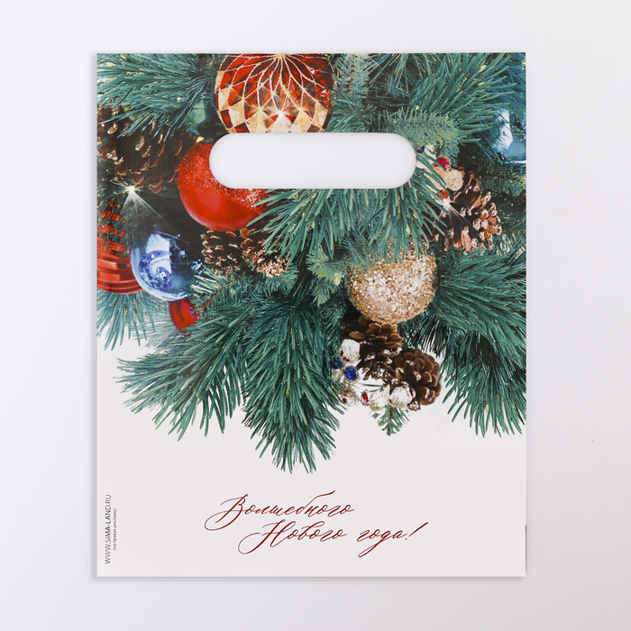 Vánoční taška, polyethylen s vysekávanou rukojetí, 17 x 20 cm, 30 mikronů
