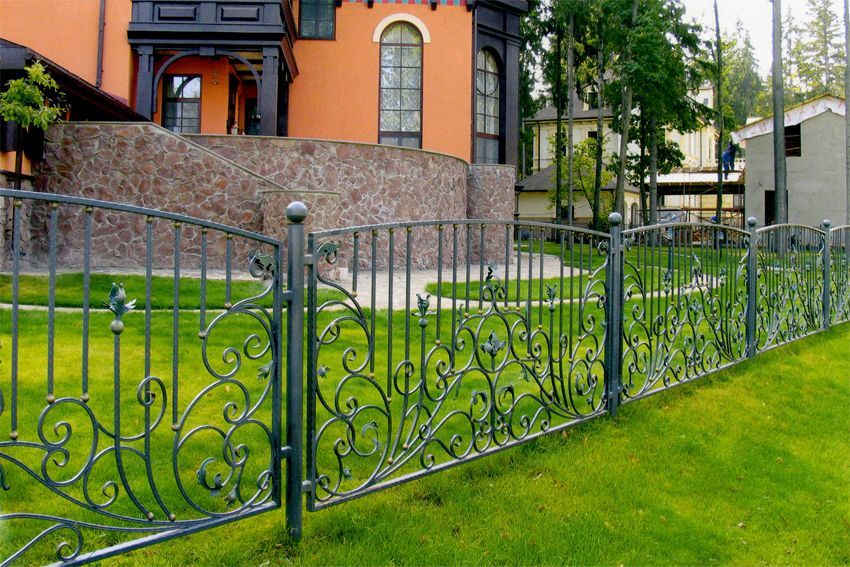 Forged fence on the boundary suburban area