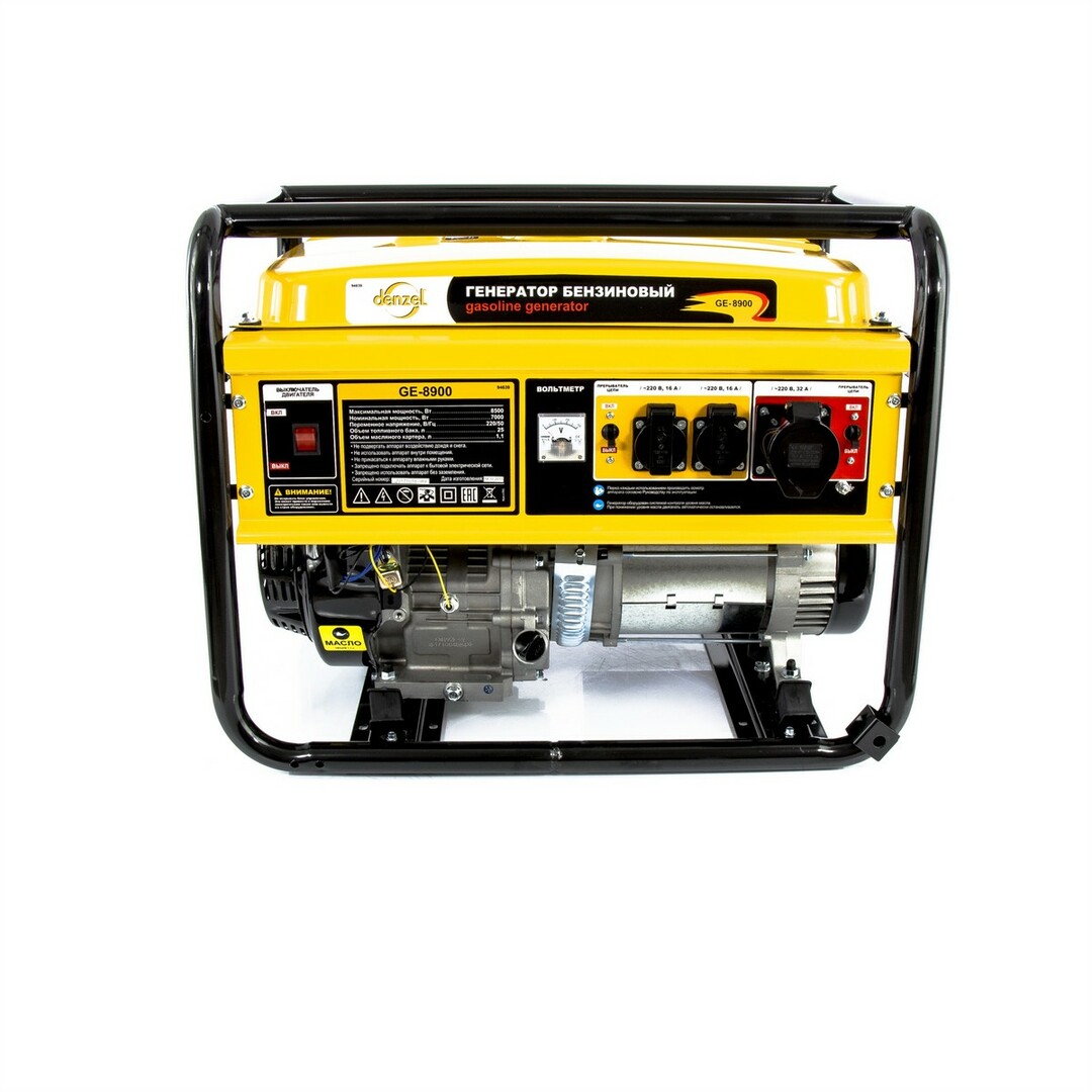 Gerador a gasolina GE 8900, 8,5 kW, 220 V / 50 Hz, 25 l, partida manual DENZEL 94639