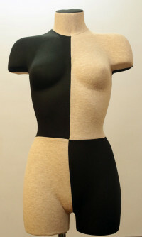 Sahte yumuşak kadın gösterimi Domino (gövde), beden 44, renk: siyah / et