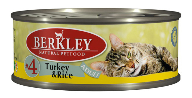 Berkley Dosenfutter für Katzen, Pute, Reis, 100g