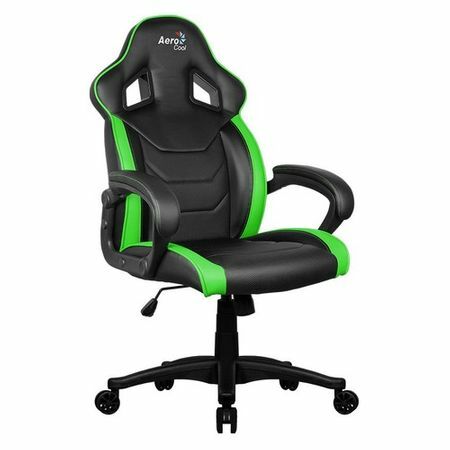 Herní židle AEROCOOL AC60C AIR-BG, na kolečkách, PVC / polyuretan, černá / zelená
