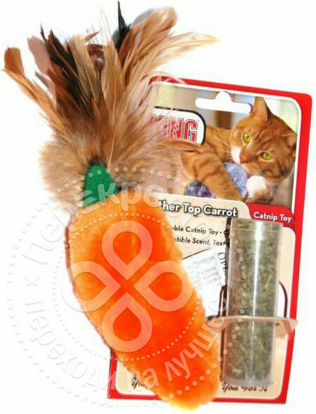 Brinquedo para gatos Kong Carrot com tubo de catnip 15cm