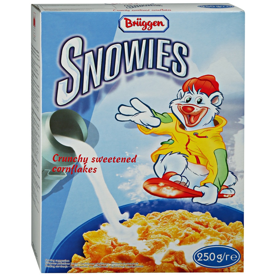 Färdig frukost Bruggen Snowies Sweet cornflakes, 250g