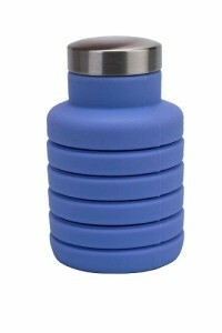 Botella de agua de silicona Bradex plegable con tapa, 500 ml, color: violeta