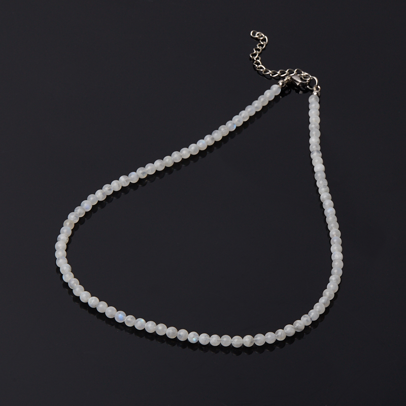 Moonstone beads 5 mm 46 cm (+7 cm) (chir. steel)