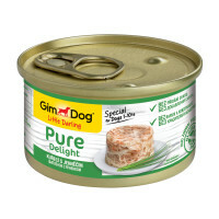 מזון לכלבים רטובים GimDog Pure Delight עוף עם כבש, 85 גרם