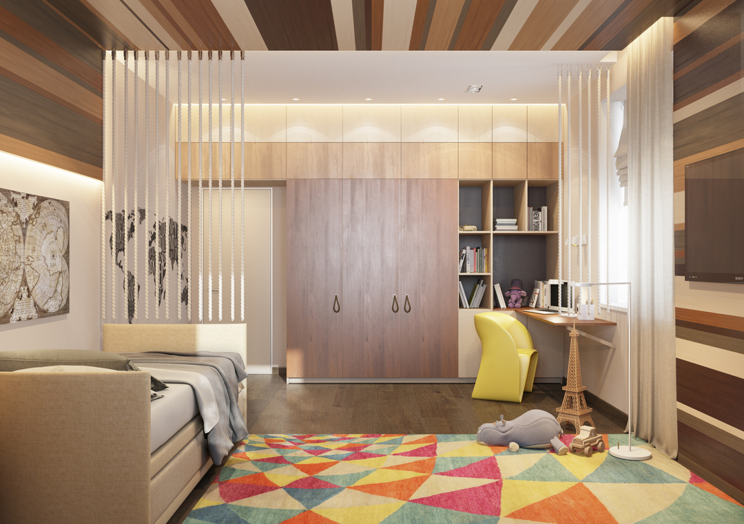 Children's room in the style of minimalism