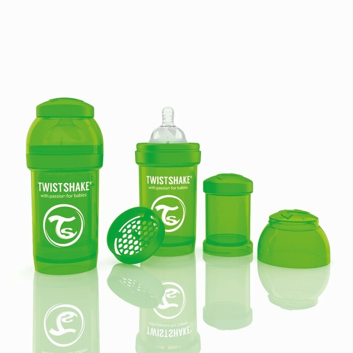 Twistshake koolikutevastane söötmispudel, roheline, 180 ml