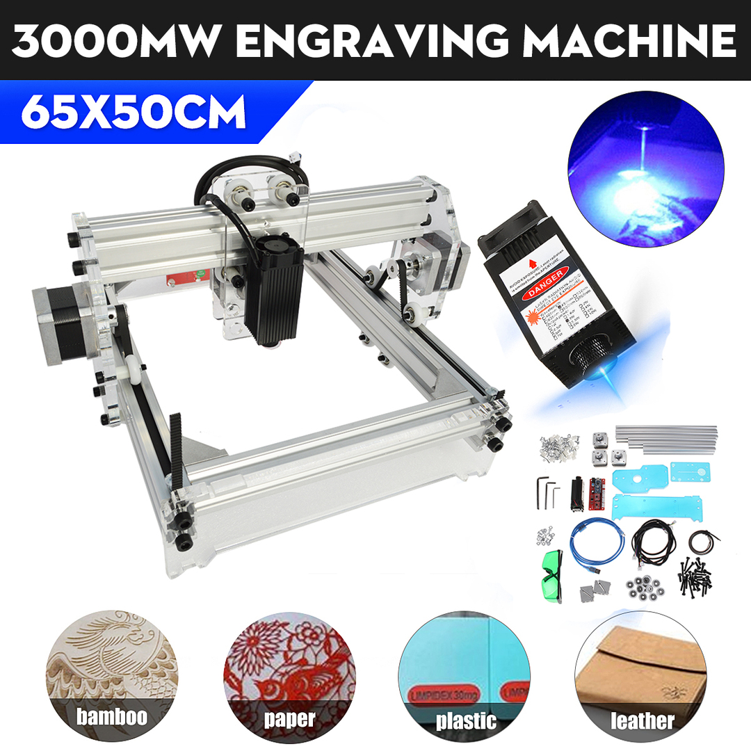 Engraving Machine AC110-220V to DC12V Mini DIY Desktop Laser Engraver Cutting Machine Laser Etcher CNC Print Image