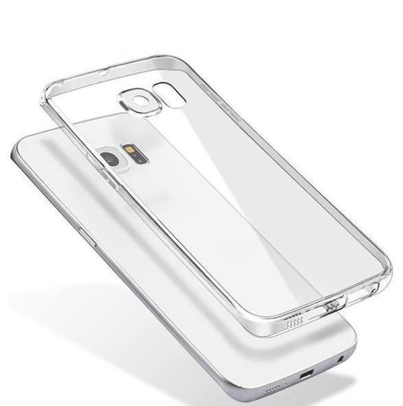 Capa traseira de silicone para Samsung Galaxy S7 Edge com pára-choque (prata)