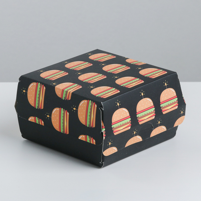 קופסת המבורגר " בורגרים", 12 × 7 × 12 ס" מ