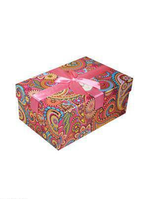 Caja regalo Pepinos rosas 22 * ​​15 * 10cm, lazo decorativo, cartulina, Hansibeg