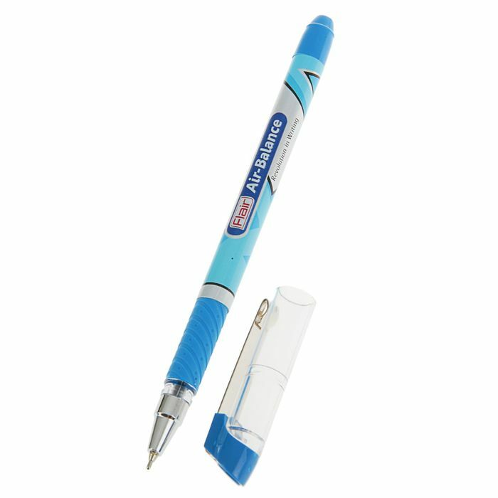 Lodīšu pildspalva Flair Air-Balance 0.7 mezglu adata, gumijas aizturis, eļļas pamatne, metāla klipsis, uzpilde zila F-872