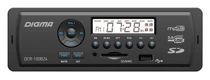 Gravador de fita auto-rádio DIGMA DCR-100B24