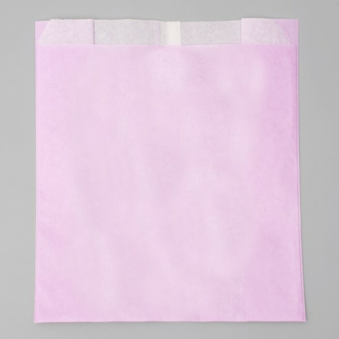 Balící papírový sáček, šeřík, dno ve tvaru V, 23,9 x 20 x 9 cm