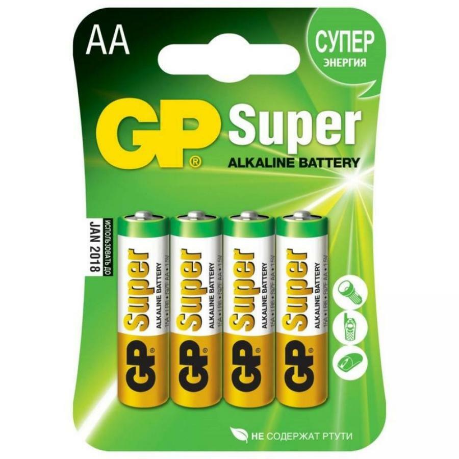 Bateria AA GP Super Alcalina 15A LR6 (4 unidades)