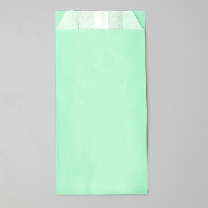 Balící papírový sáček, máta, dno ve tvaru V 20,4 x 10 x 5 cm