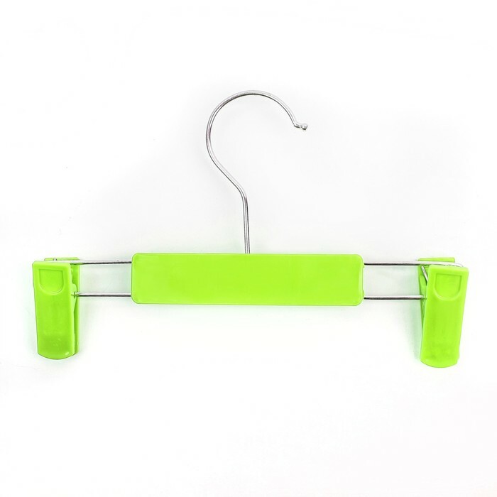 Hanger for trousers and skirts with clips 23x13 cm, green