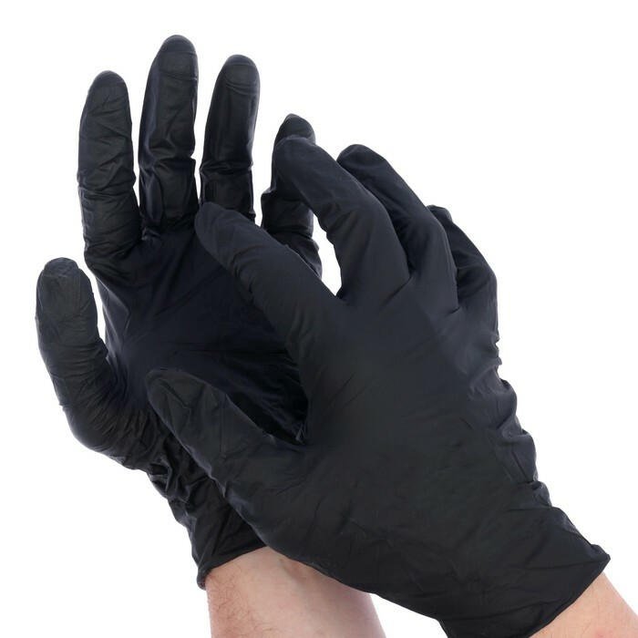 Bezpudrowe rękawice nitrylowe XL 4 gr 100 szt (50 par) / pudełko czarny kolor Czarny atlas
