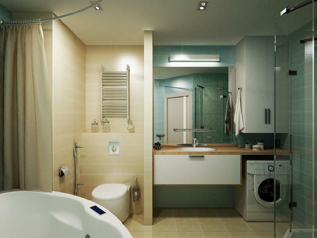 Indeling van een grote badkamer in een moderne stijl