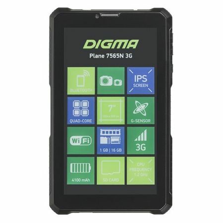 Surfplatta DIGMA Plane 7565N 3G Barntema 3 (utrymme), 1GB, 16GB, 3G, Android 7.0 mångfärgad [ps7180pg]