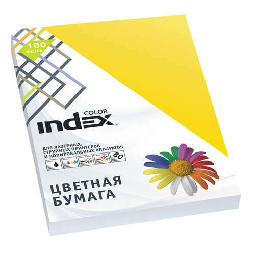 Paper, colored, office, Index Color 80gr, A4, bright yellow (56), 100l