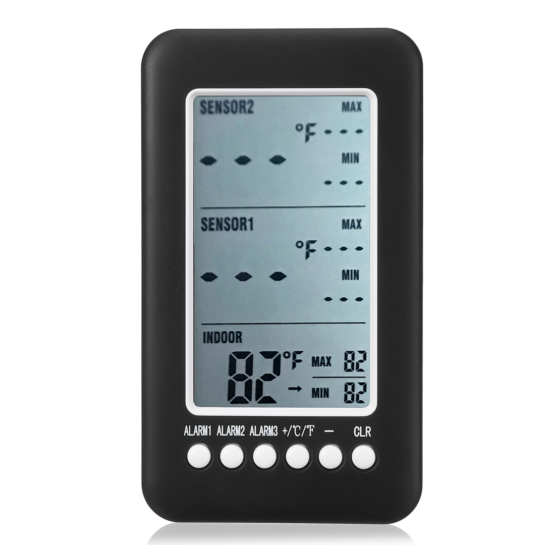Sensor Trådløs fryser Vækkeur Digitalt termometer LCD -skærm Indendørs Udendørs