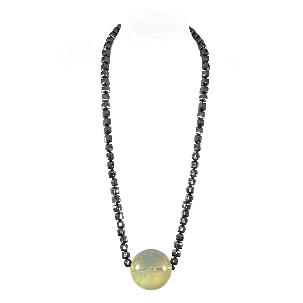 Beads My-bijou Cosmos, hematite / moonstone 50 cm