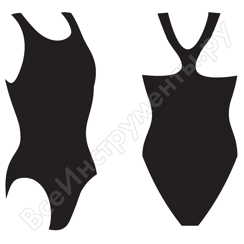 Women's swimsuit for the pool atemi racer with cutout, black, size 48, bw3 1 00-00002422
