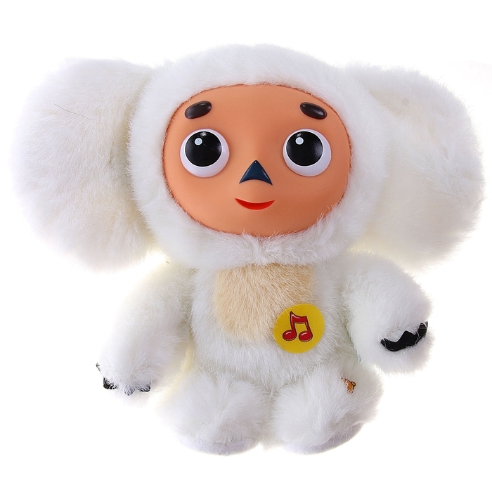 Mūzikas mīksta rotaļlieta " Cheburashka white"