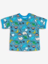 Sweatshirt (T-shirt) with short sleeves One. Dino land, wader, size 80, height 75-80 cm