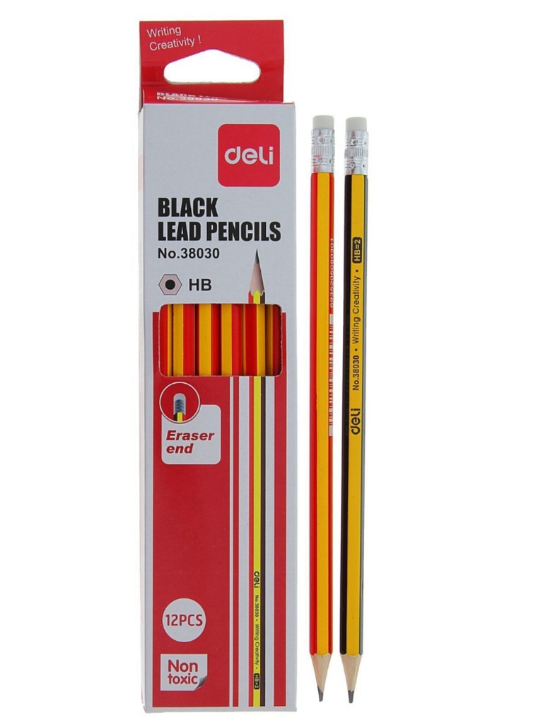 Deli svart blyant 12 stk E38030