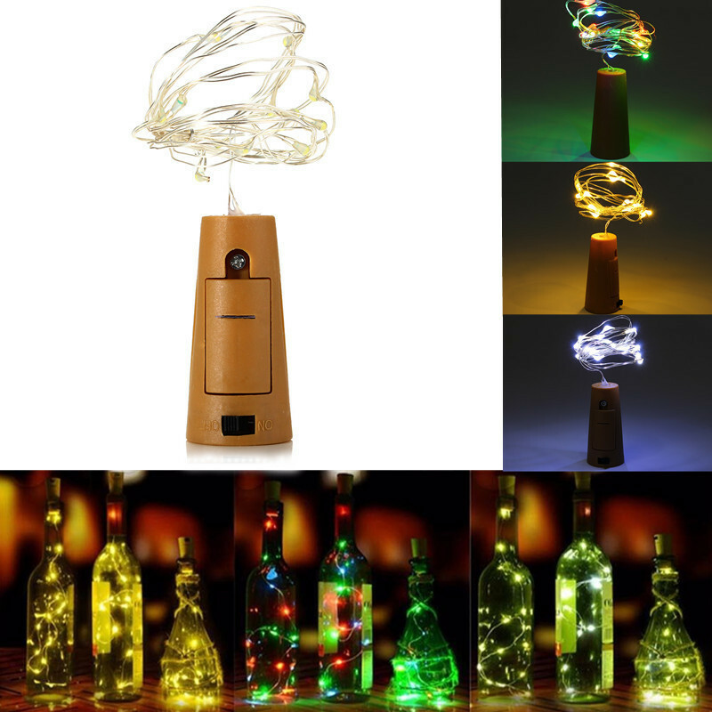 15cm LED stopper flaske stopper lys glass vin kobber wire fairy streng for jul bryllupsfest