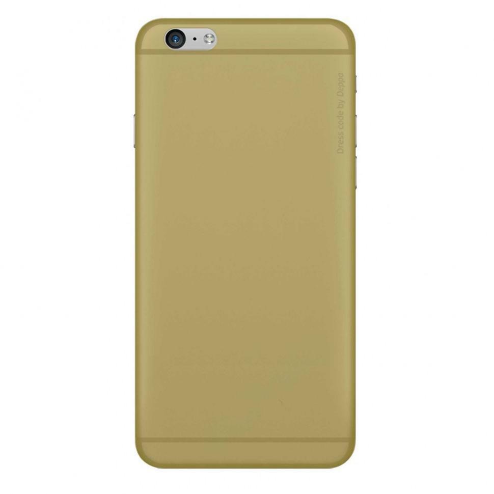 Deppa Sky korpuss 0.4mm priekš Apple iPhone 6 / 6S plastmasas zelta + aizsargplēve