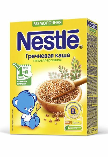 Mingau Nestlé sem leite em pó trigo sarraceno com bifidobactérias de crescimento rápido enriquecido, 200 g Nestlé
