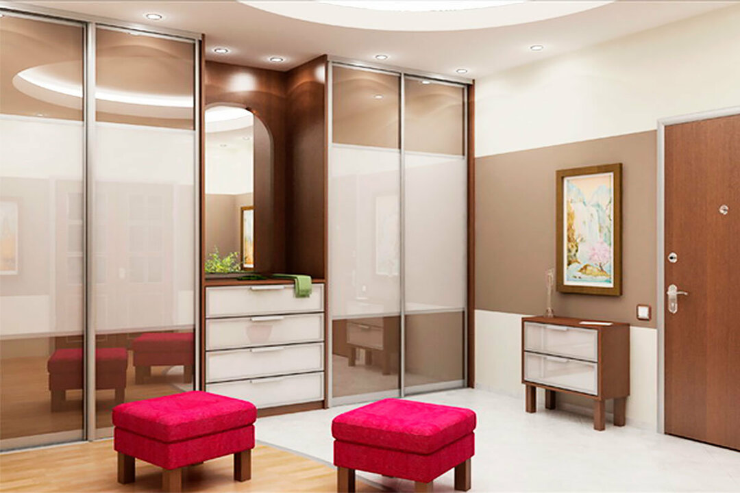 Sliding wardrobes in the hallway: photo inside, 40 cm depth, design ideas and fillings