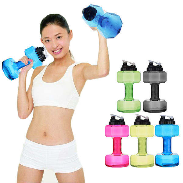 Große Kapazität BPA-freies Fitnesstraining Getränk Hantel Wasserflasche Reise Sport Tasse Tasse Wasserkocher