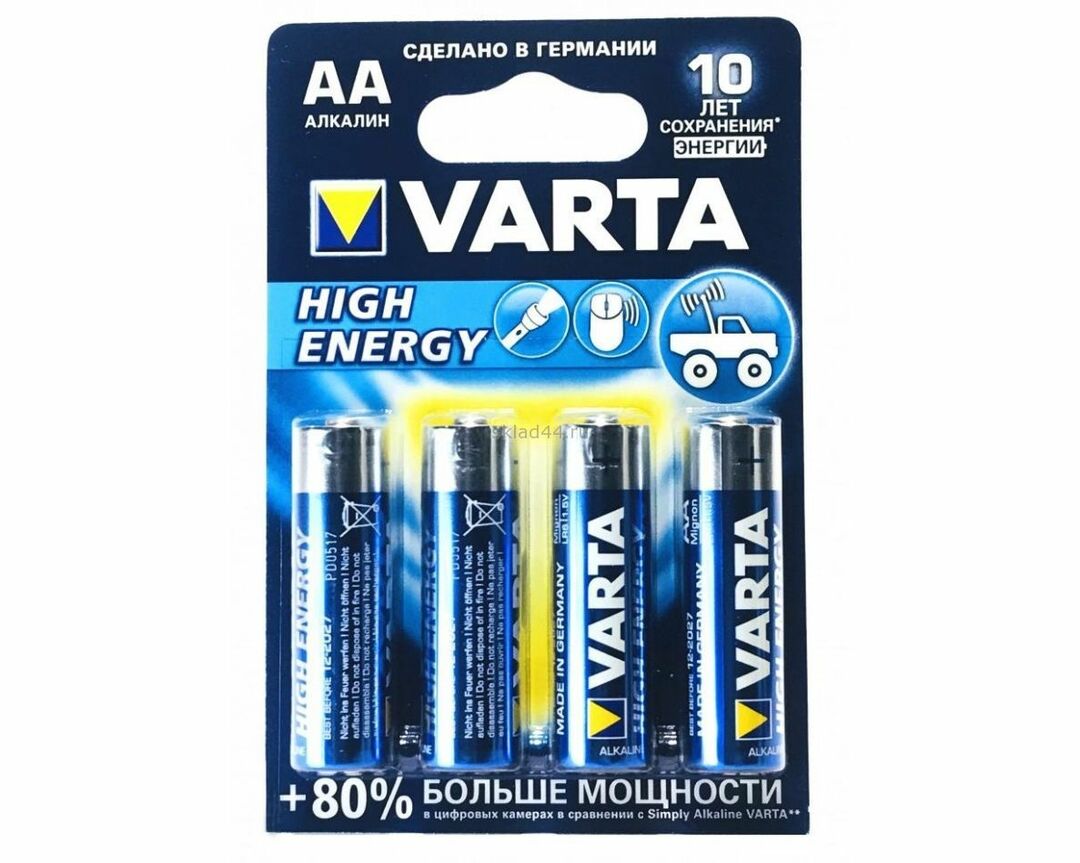 Baterija VARTA High Energy / Longlife Power AA (LR6) 4 vnt
