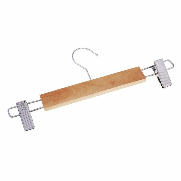 Hanger voor broeken en rokken met clips 27 cm, licht hout