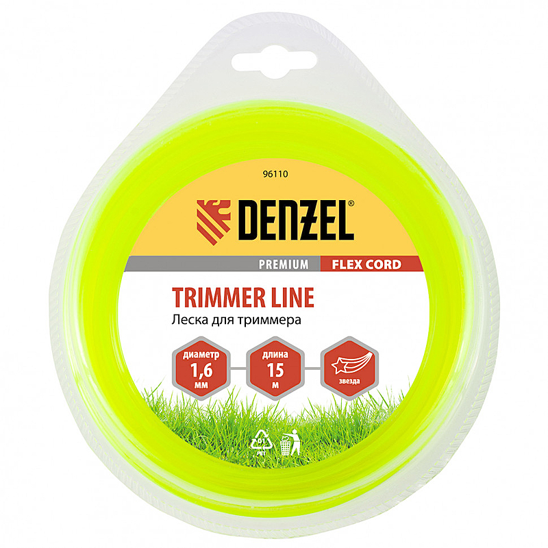 Trimmer line, pastorek 1,6 mm x 15 m, Flex kabel Denzel blistr