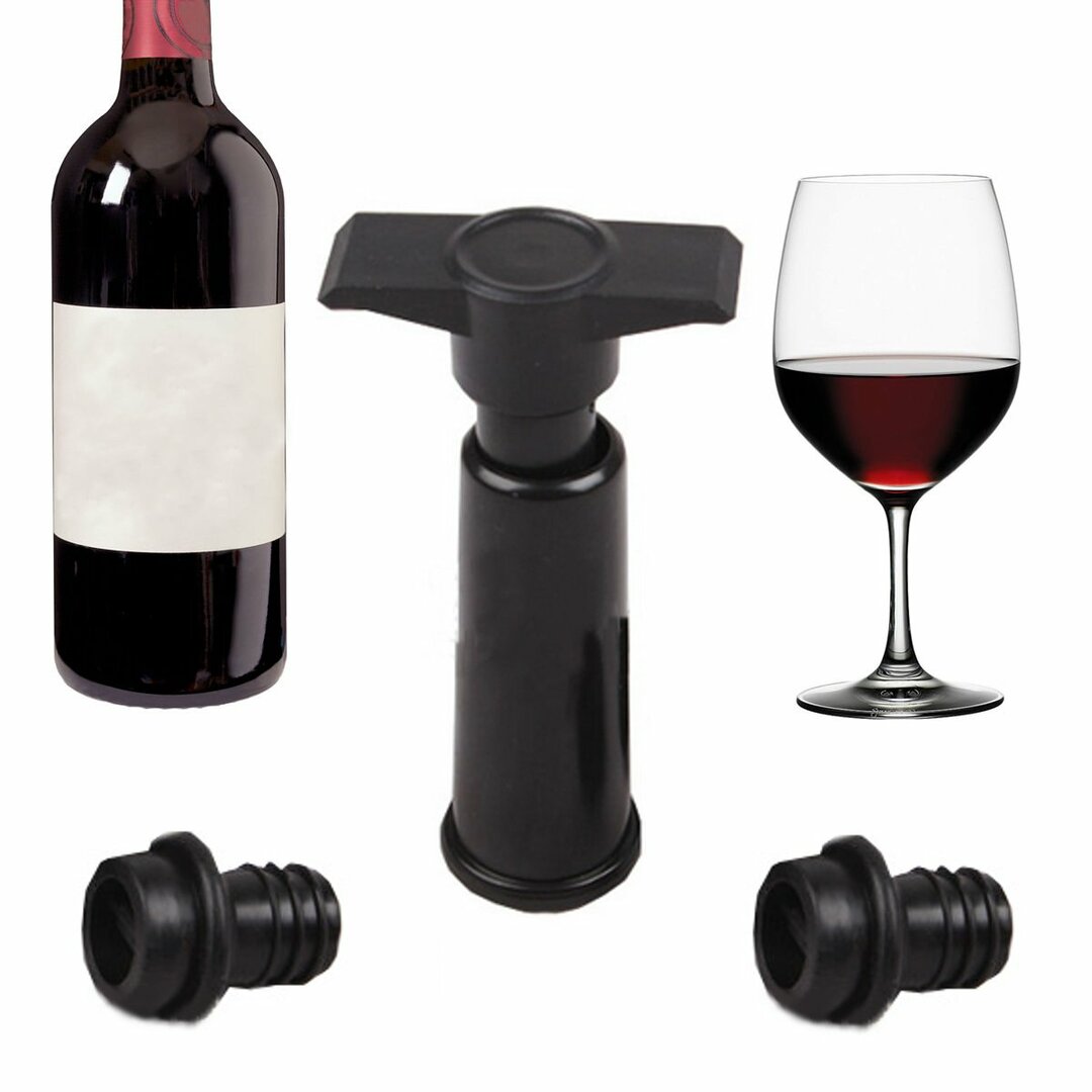 Bottle Vacuum Wine Holder Saver Sealer Plug Preserver Pump with 2 Stoppers Wine Stopper Kit