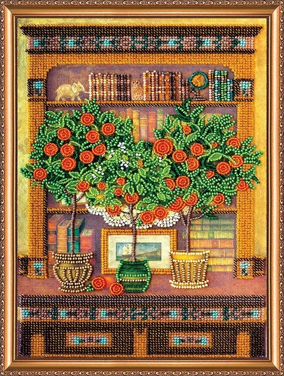 Bead embroidery kit Abris Art art. AB-373 Sideboard in the living room 20x30 cm
