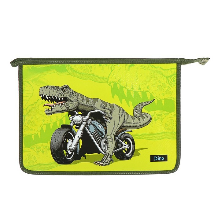 Folder d / labor A4 zipper on top lam.cardboard / layer K 31Tr45 volume small Dinosaur Biker
